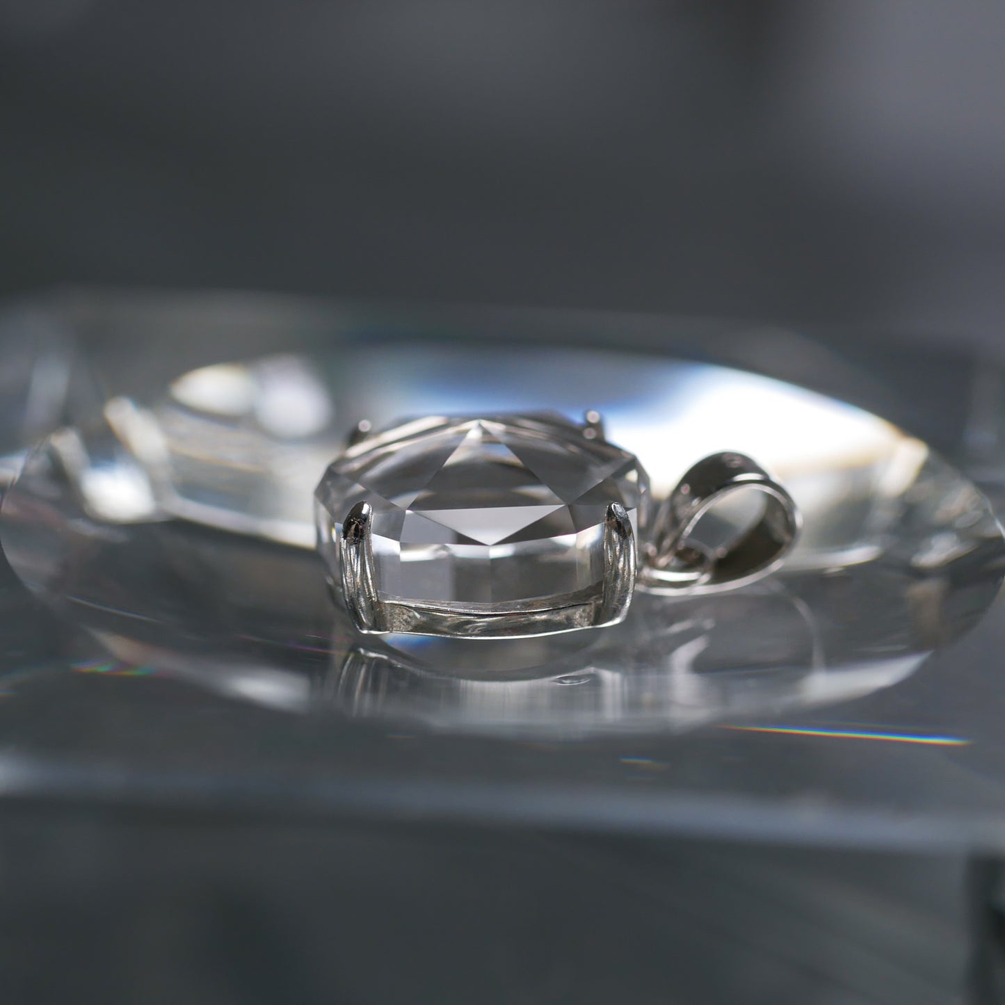 宮崎県産 高千穂水晶 faceted cut PT（Re157）