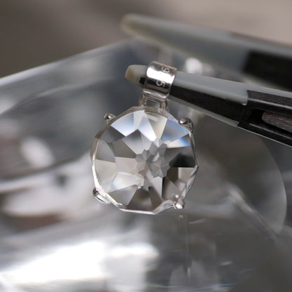 山梨県産 乙女水晶 faceted cut  PT（Re169）
