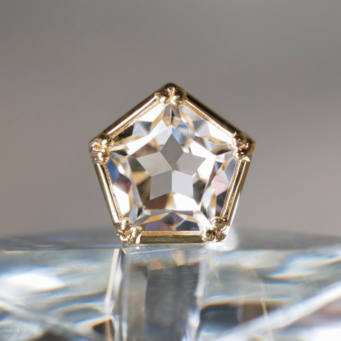 山梨県産 乙女水晶 宵の明星cut K18YG PT