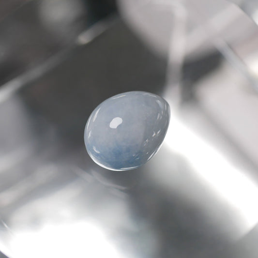 入りコン沢産 青翡翠 ペアシェイプルース（Ki133）