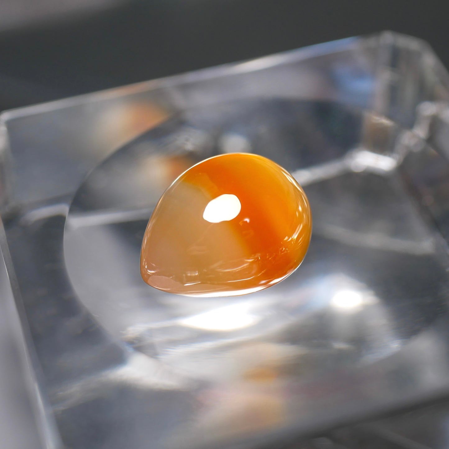 茨城県玉川産 瑪瑙 ペアシェイプ ルース（Re056）